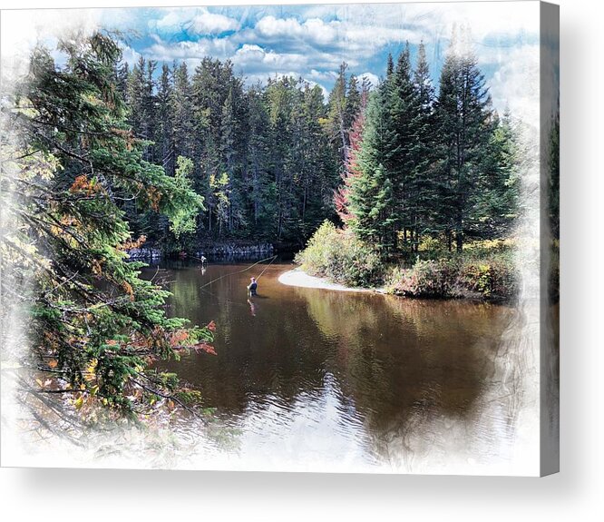 Maine Acrylic Print featuring the photograph Autumn Fly Fishing in Maine by Russel Considine