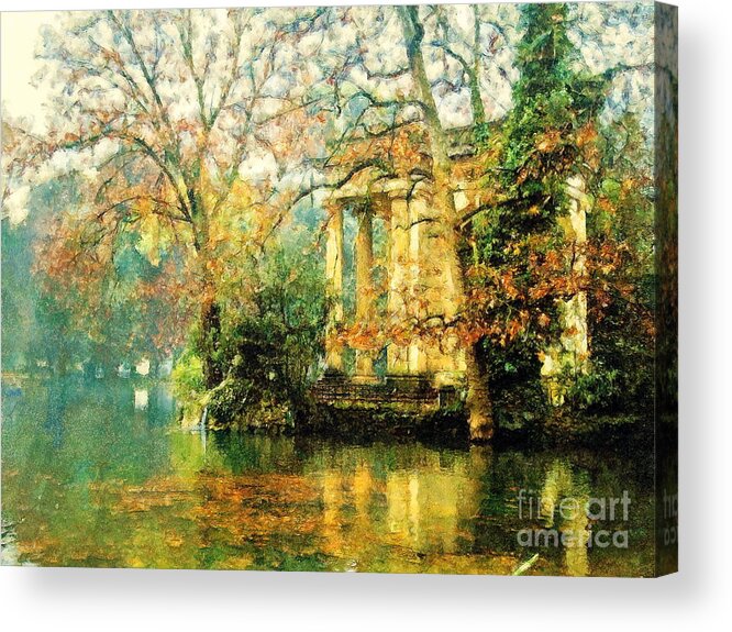 Autumn In The Park Acrylic Print featuring the digital art Autumn in the park by Jerzy Czyz