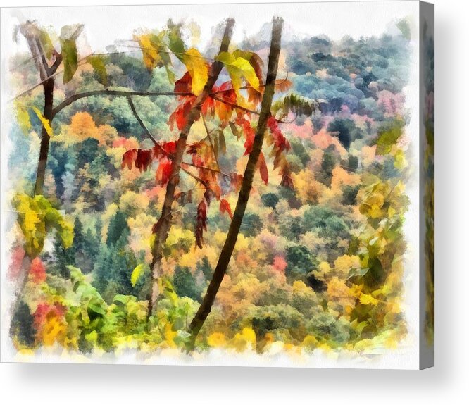 Autumn Acrylic Print featuring the mixed media Autumn in the Valley by Christopher Reed