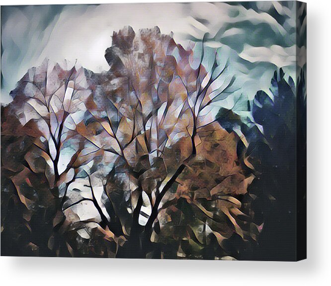 Autumn Acrylic Print featuring the mixed media Autumn Skyline by Christopher Reed