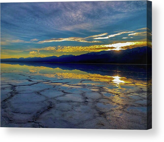 Badwater Reflections Acrylic Print featuring the photograph Badwater Reflections by George Buxbaum