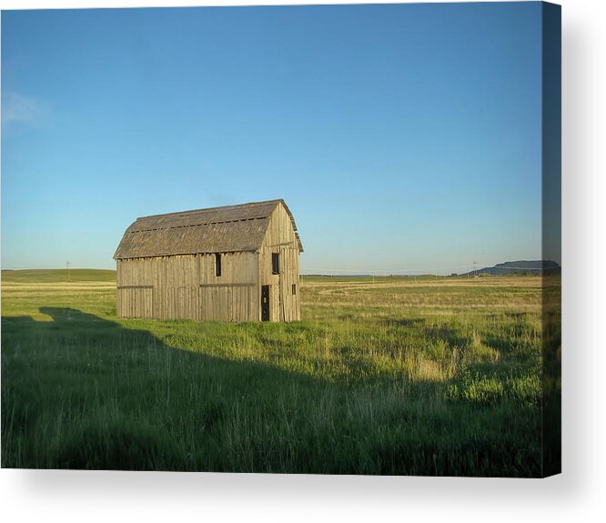 Barn Acrylic Print featuring the photograph Barn on the Prairie Wyoming by Cathy Anderson