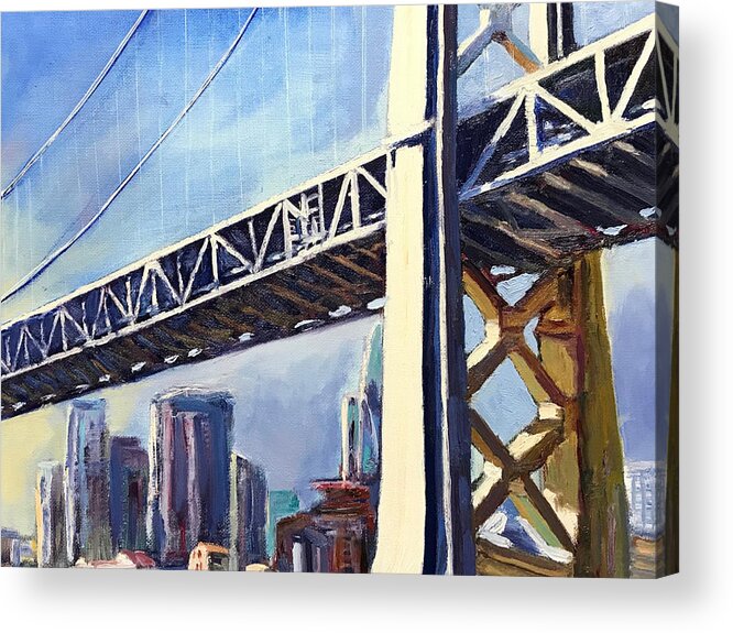 San Francisco Acrylic Print featuring the painting Bay Bridge - San Francisco by Shawn Smith