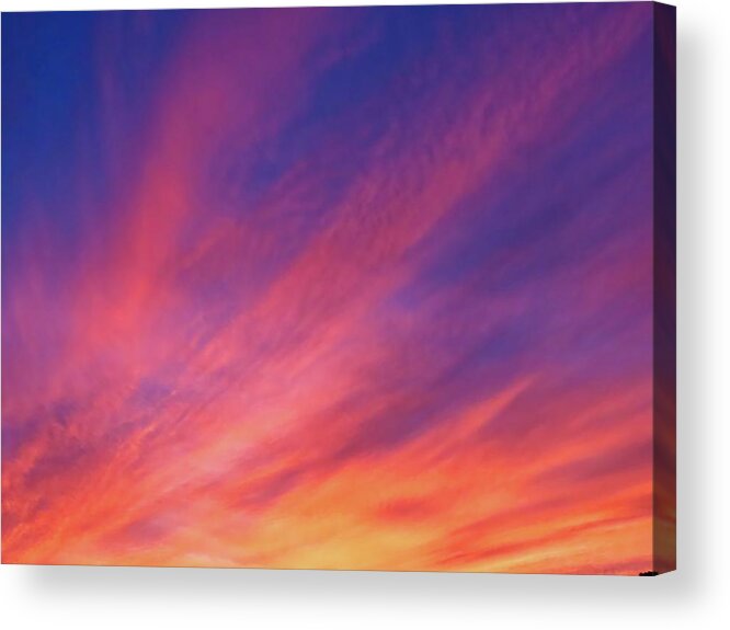 Radiant Acrylic Print featuring the photograph Beautiful Arizona Sunset Rays by Judy Kennedy