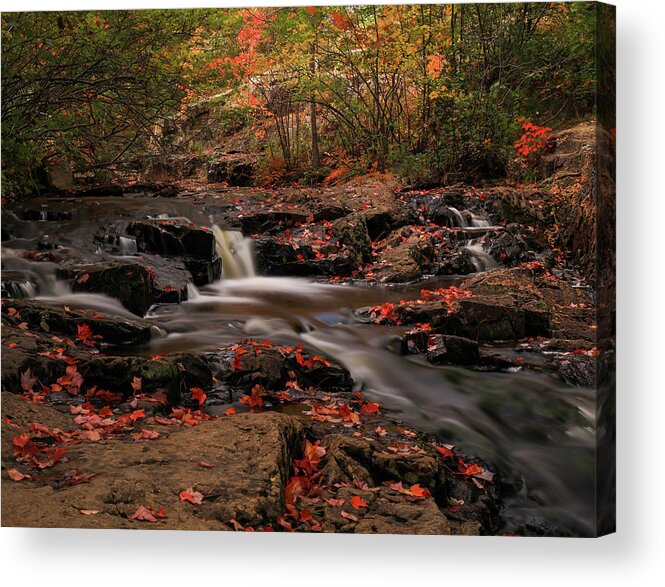 Beautiful Autumn Cascades Acrylic Print featuring the photograph Beautiful Autumn Cascades by Dan Sproul