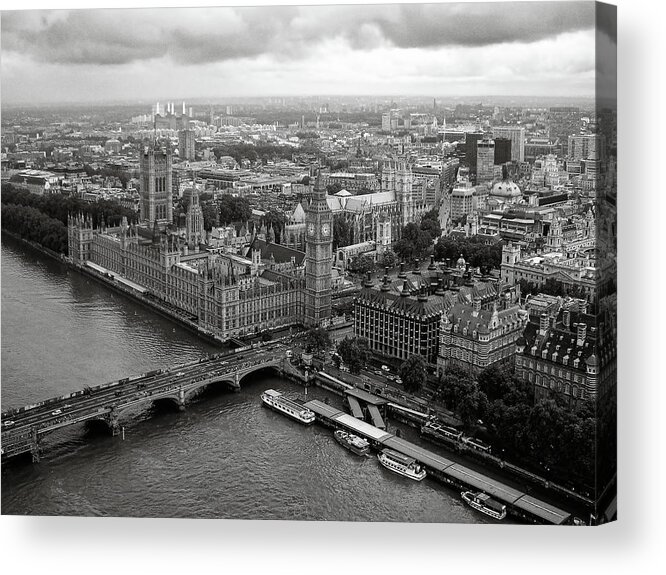 Big Ben Acrylic Print featuring the photograph Bird's Eye View of London's Landmarks by Benoit Bruchez