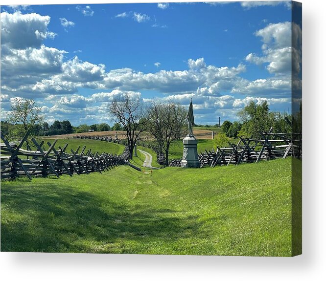 Antietam National Battlefield Acrylic Print featuring the photograph Bloody Lane Antietam by Charles Kraus