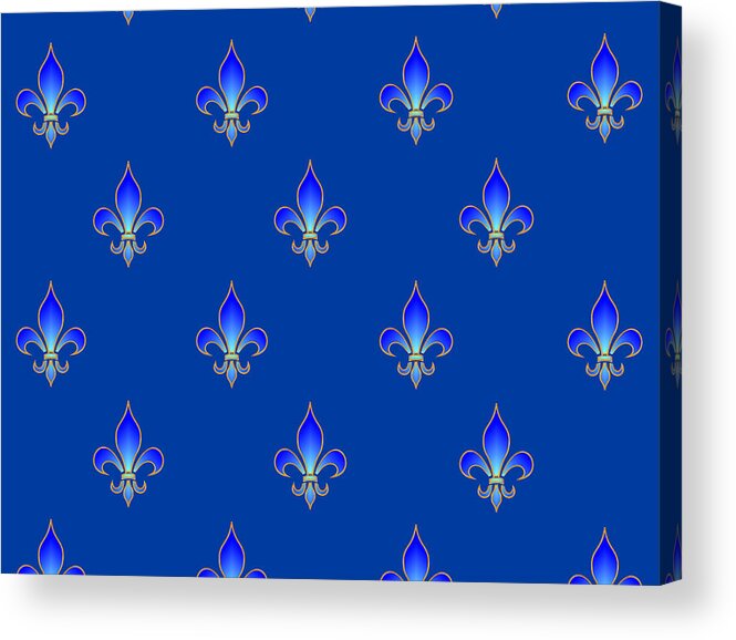 Facemasks Acrylic Print featuring the photograph Blue Fleur De Lys by Theresa Tahara