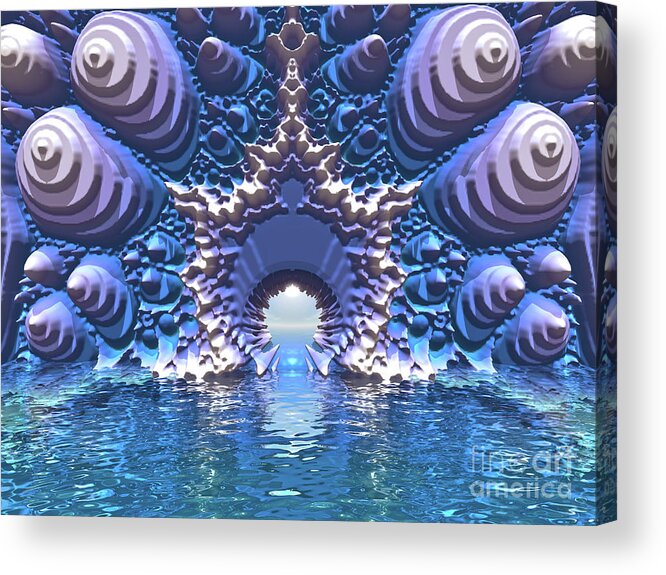 Digital Art Acrylic Print featuring the digital art Blue Water Passage by Phil Perkins