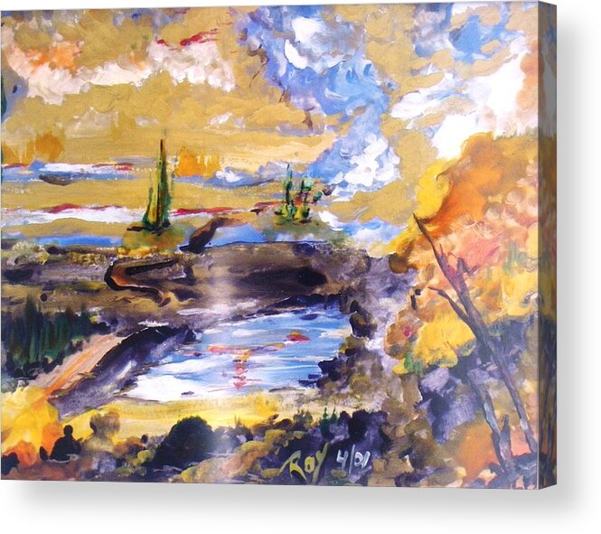 Landscape Acrylic Print featuring the painting Boredom by Ray Khalife