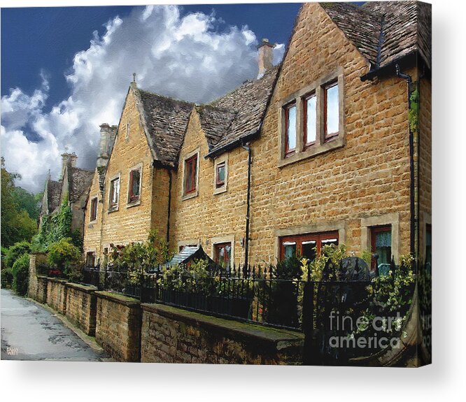 Bourton-on-the-water Acrylic Print featuring the photograph Bourton Row Houses by Brian Watt