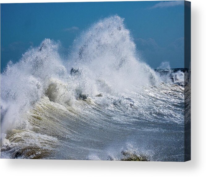 Surf Acrylic Print featuring the photograph L.A. Harbor Breakwater 2-22-23 by Joe Schofield