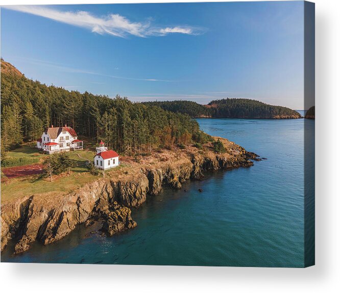 Lighthouse Acrylic Print featuring the photograph Burrows Island Lighthouse by Michael Rauwolf