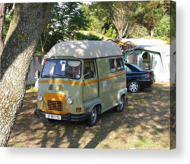 Campervan. Acrylic Print featuring the photograph Bye Bye by Val Byrne