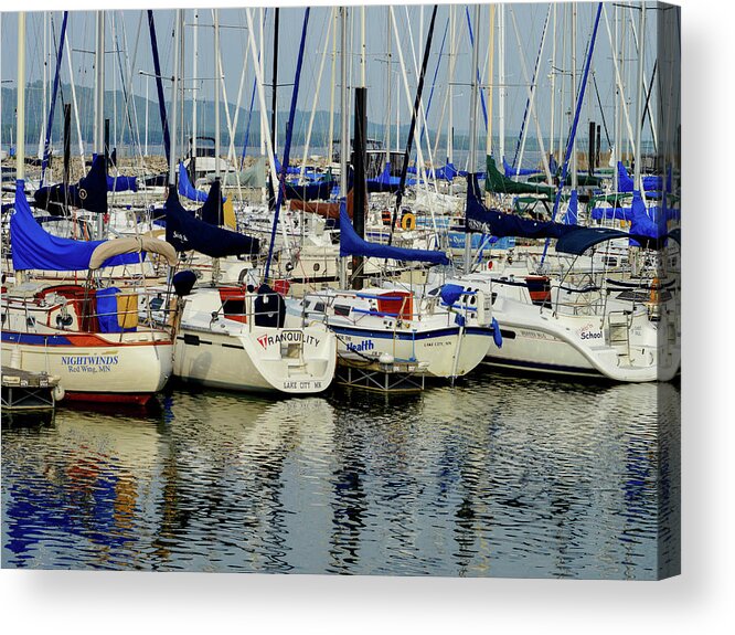 Lake City Marina Acrylic Print featuring the photograph Calm Waters by Susie Loechler