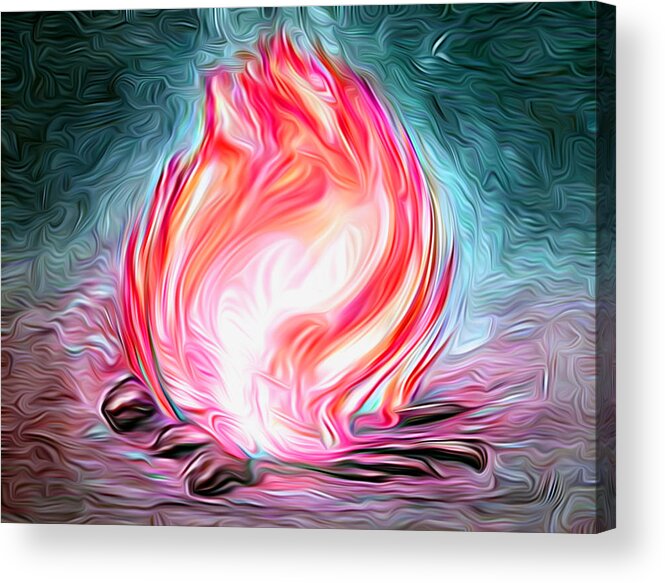 The Entranceway Acrylic Print featuring the digital art Campfire Ball by Ronald Mills