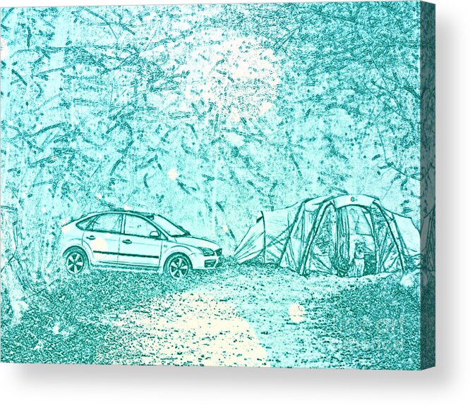 Newby Acrylic Print featuring the digital art Camping By Moonlight Edit This 62 by Cindy's Creative Corner