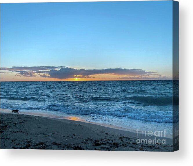 Cancun Acrylic Print featuring the photograph Cancun Sunset on the Beach A by Shelly Tschupp