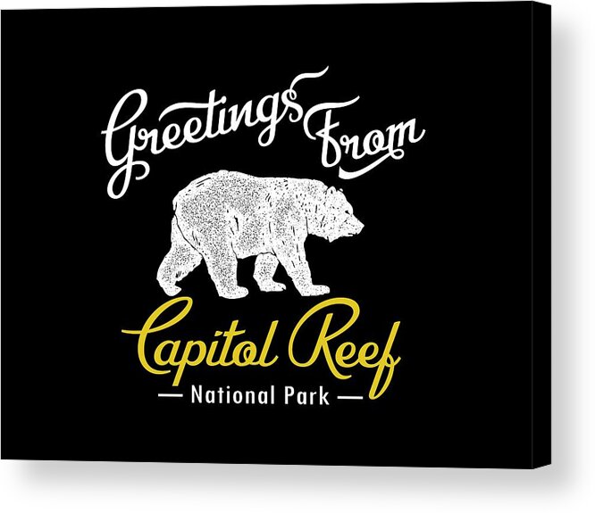 Capitol Reef Acrylic Print featuring the digital art Capitol Reef National Park Chalk Bear by Flo Karp