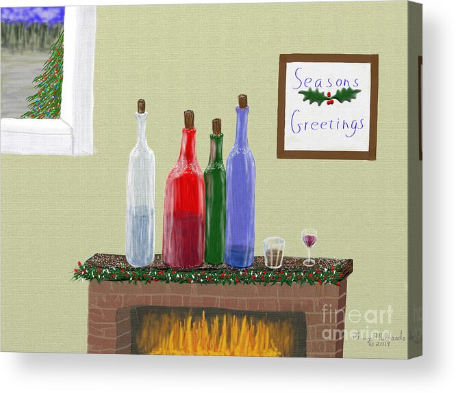 Bottles Coloredbottles Festive Acrylic Print featuring the digital art Celebrate the Season by Gary F Richards
