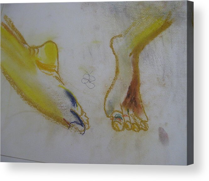  Acrylic Print featuring the drawing Chieh's Feet by AJ Brown