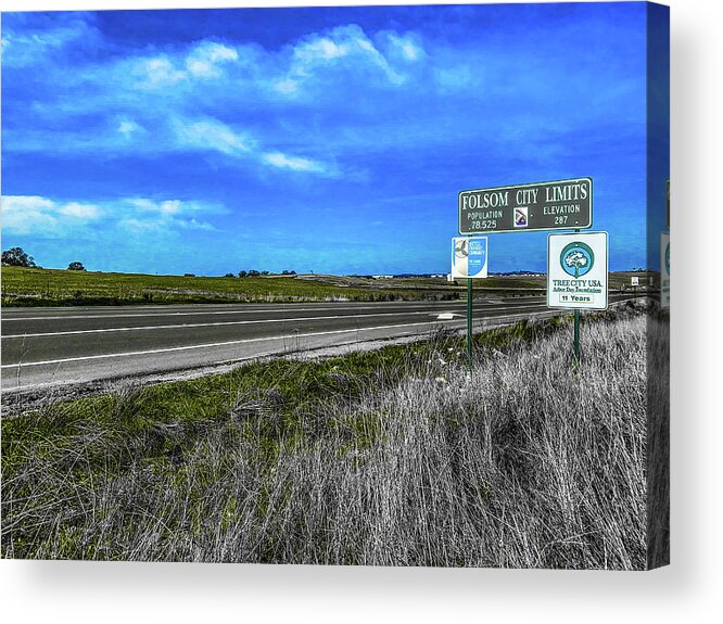 Classic Acrylic Print featuring the photograph Classic Open Fields Folsom, California by Shane Kelly