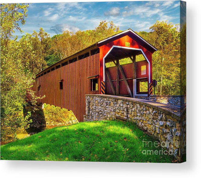 American Acrylic Print featuring the photograph Colemanville Bridge by Nick Zelinsky Jr