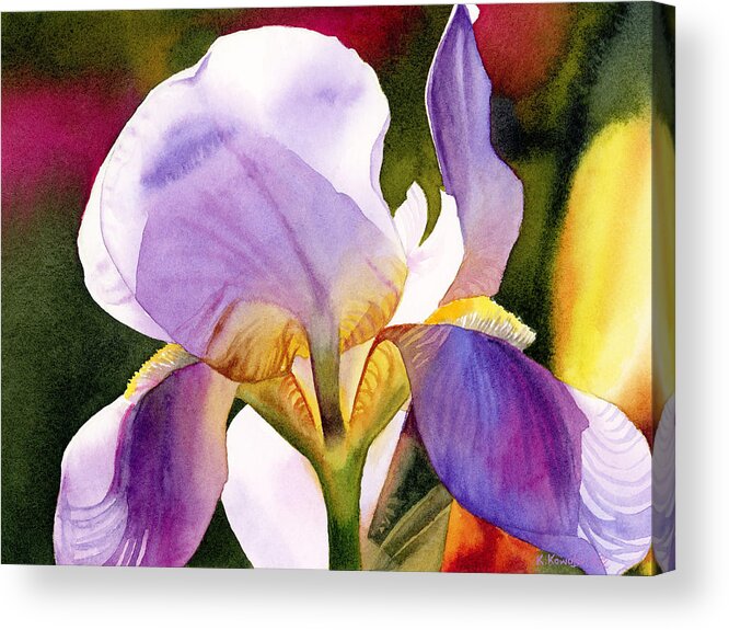 Iris Acrylic Print featuring the painting Colorful Iris by Espero Art