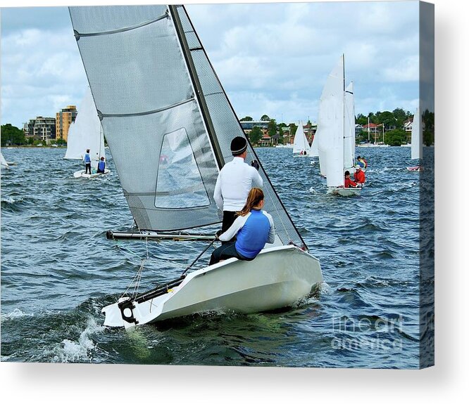 Csne6 Acrylic Print featuring the photograph Combined High School Sailing Championships by Geoff Childs