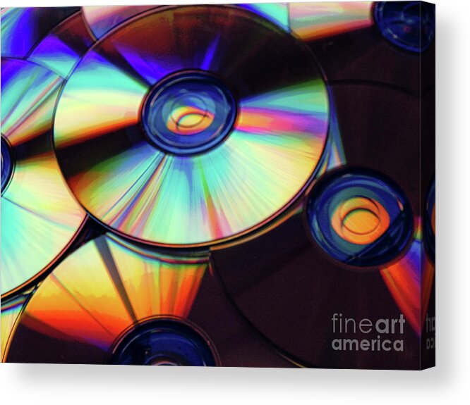 Compact Disks Acrylic Print featuring the digital art Compact Disks by Phil Perkins