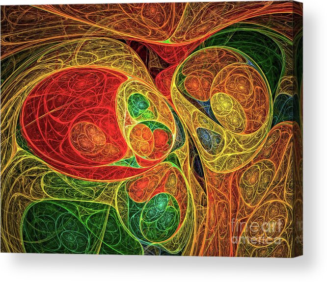 Abstract Acrylic Print featuring the digital art Conception Abstract by Olga Hamilton