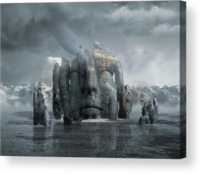 Pacific Acrylic Print featuring the digital art Confluence or Guided Meditation by George Grie