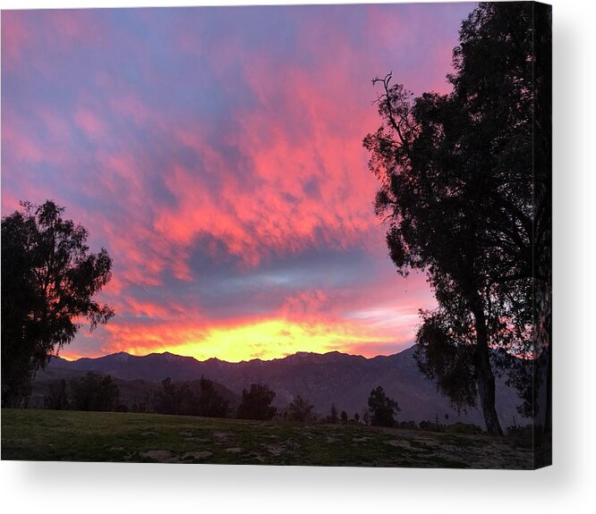 Landscape Acrylic Print featuring the photograph Cotton Candy Sky, III by Leslie Porter