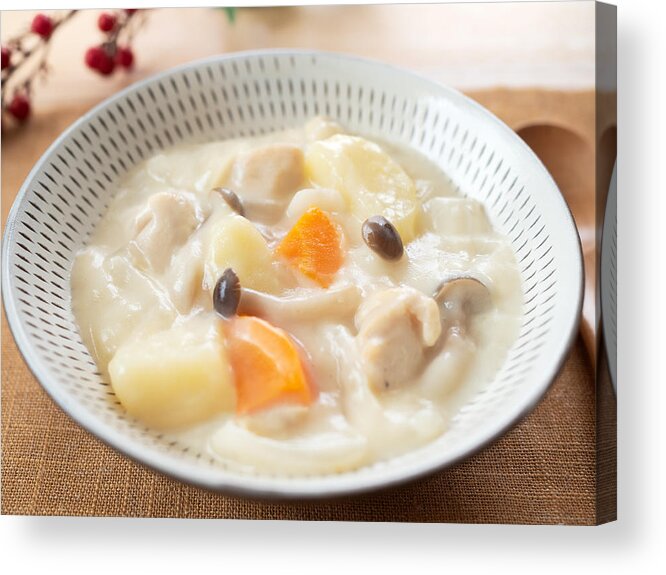 Chicken Meat Acrylic Print featuring the photograph Cream Stew (Japanese Style Cream Stew) by Kaorinne