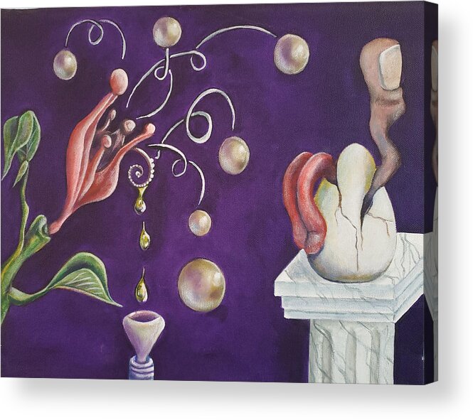 Thumb Acrylic Print featuring the painting Creative Mousetrap by Vicki Noble