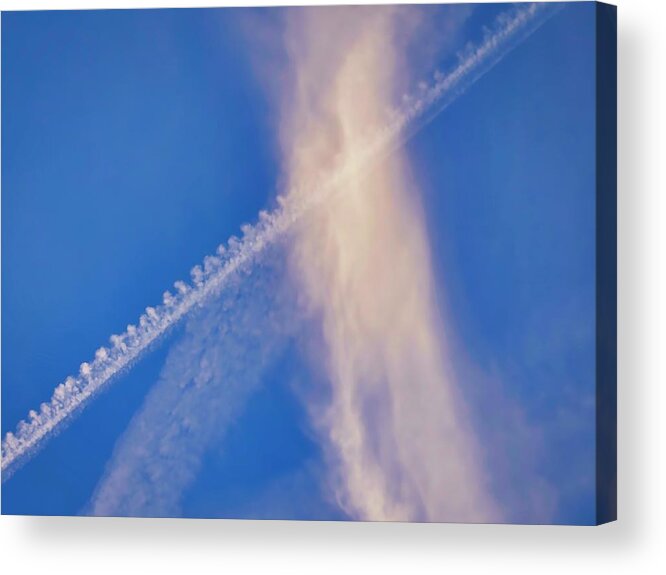 Sky Acrylic Print featuring the photograph Crenellated Contrail Sylph by Judy Kennedy