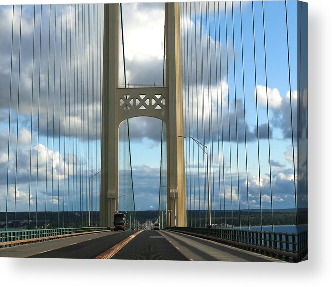 Mackinac Bridge Acrylic Print featuring the photograph Crossing the Bridge by Keith Stokes