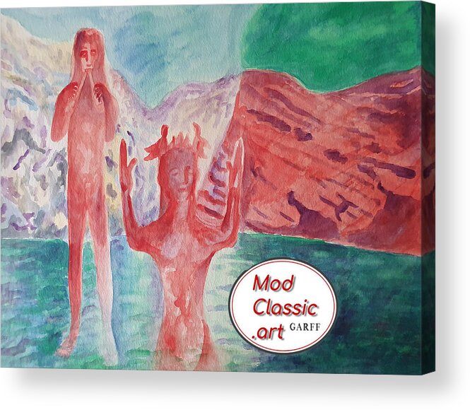 Sculpture Acrylic Print featuring the painting Cycladic Tune ModClassic Art by Enrico Garff
