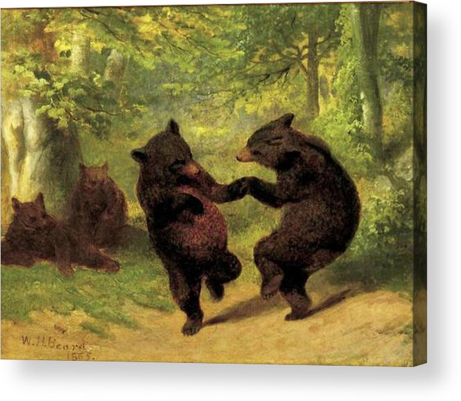 William Beard Acrylic Print featuring the painting Dancing Bears by William Holbrook Beard