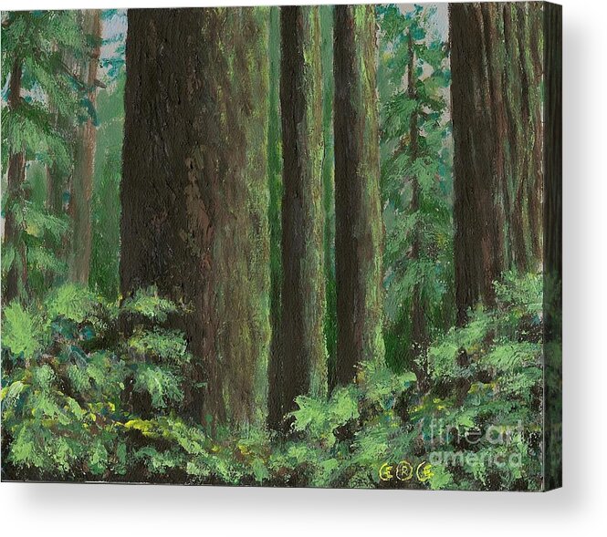 Landscapes Acrylic Print featuring the painting Dark Forest by George I Perez