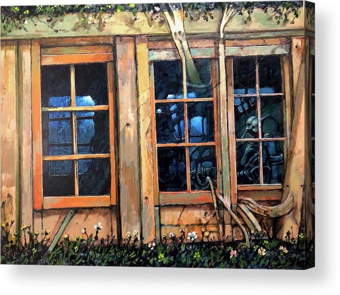 Windows Acrylic Print featuring the painting Darkroom by William Stoneham