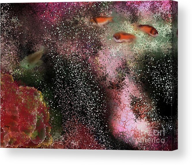 Fish Acrylic Print featuring the digital art Dave's Saturday Playtime by Julie Grimshaw