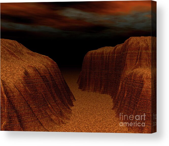 Desert Acrylic Print featuring the digital art Desert at Night by Phil Perkins