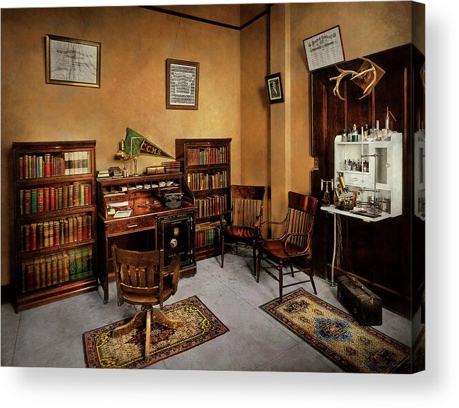 Doc Acrylic Print featuring the photograph Doctor - The office of Dr Bomar 1917 by Mike Savad