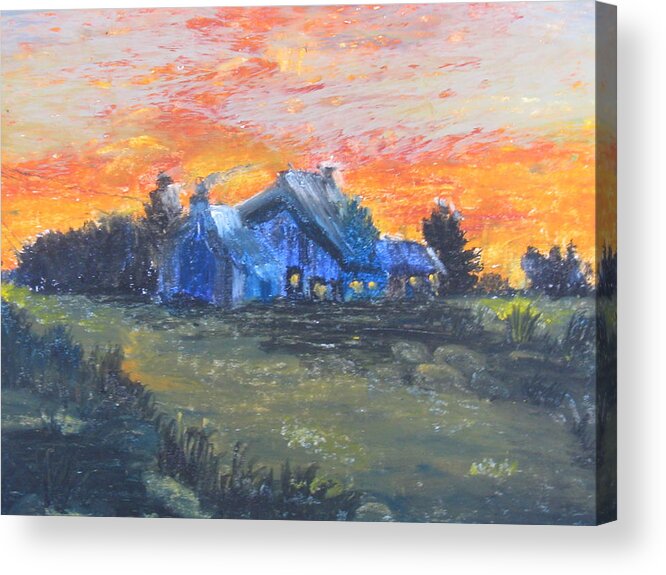 Dusk Acrylic Print featuring the painting Dusk Quietitude by Trilby Cole