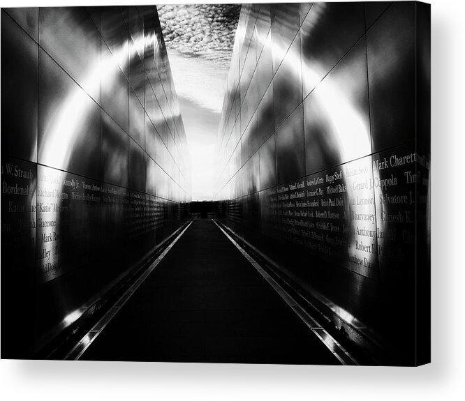 Empty Sky Acrylic Print featuring the photograph Empty Sky September 11 Memorial by Alina Oswald