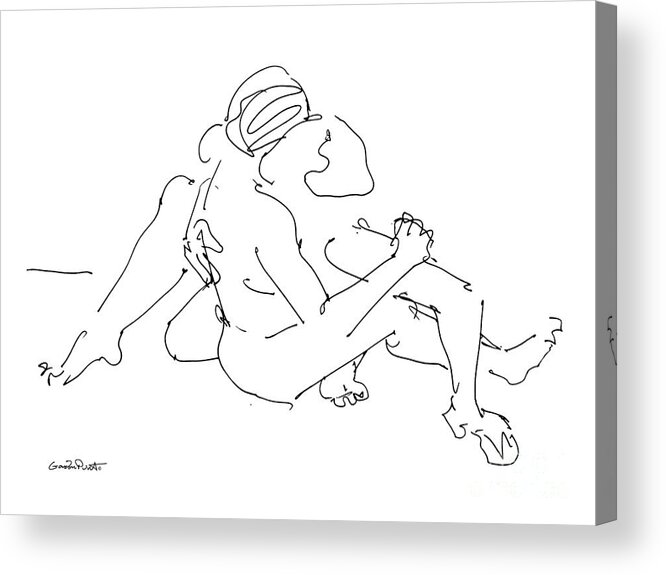 Erotic Renderings Acrylic Print featuring the drawing Erotic Art Drawings 11 by Gordon Punt