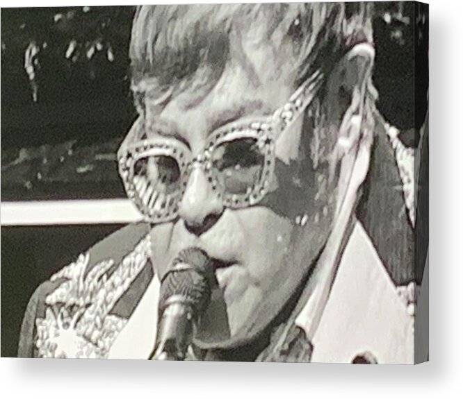 Elton Acrylic Print featuring the photograph Even in Black and White Elton Glows by Lee Darnell