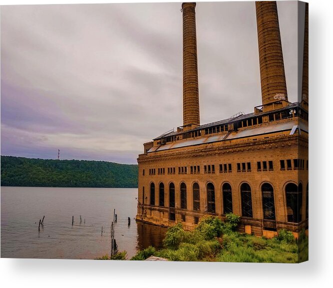 River Acrylic Print featuring the photograph Factory on the Hudson by Annalisa Rivera-Franz
