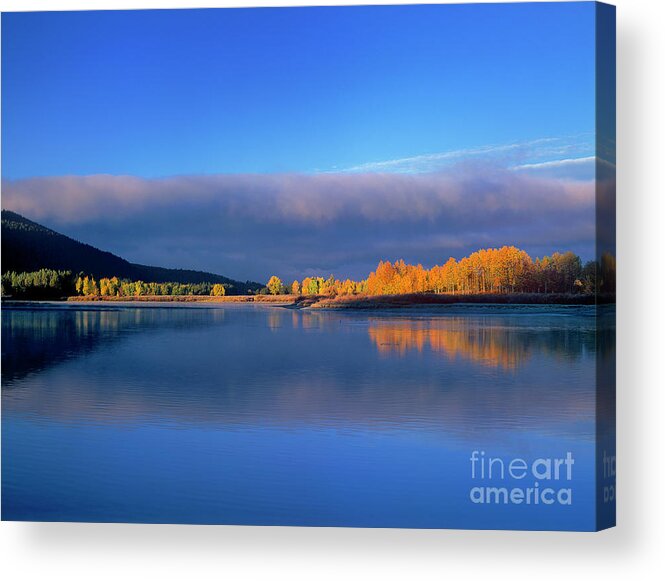 Dave Welling Acrylic Print featuring the photograph Fall Clouds Oxbow Bend Grand Tetons National Park by Dave Welling